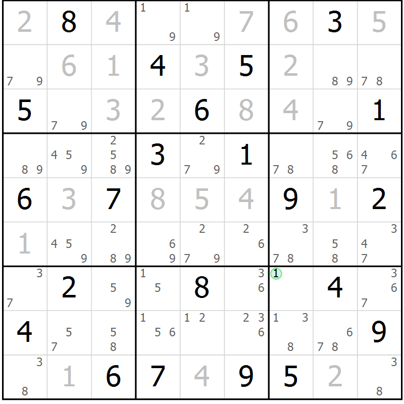 Position des candidats pour la solution de la Gr 14 page 17 du magazine de sudoku Sudoku Suprême n° 037