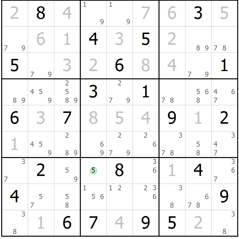 Position des candidats pour la solution de la Gr 14 page 17 du magazine de sudoku Sudoku Suprême n° 037