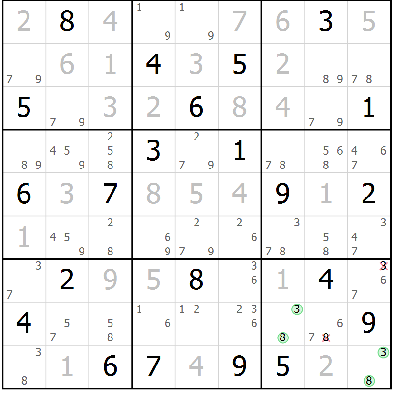 Position des candidats pour la solution de la Gr 14 page 17 du magazine de sudoku Sudoku Suprême n° 037