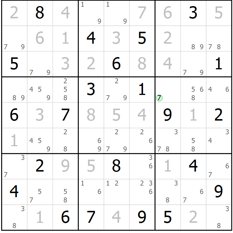 Position des candidats pour la solution de la Gr 14 page 17 du magazine de sudoku Sudoku Suprême n° 037