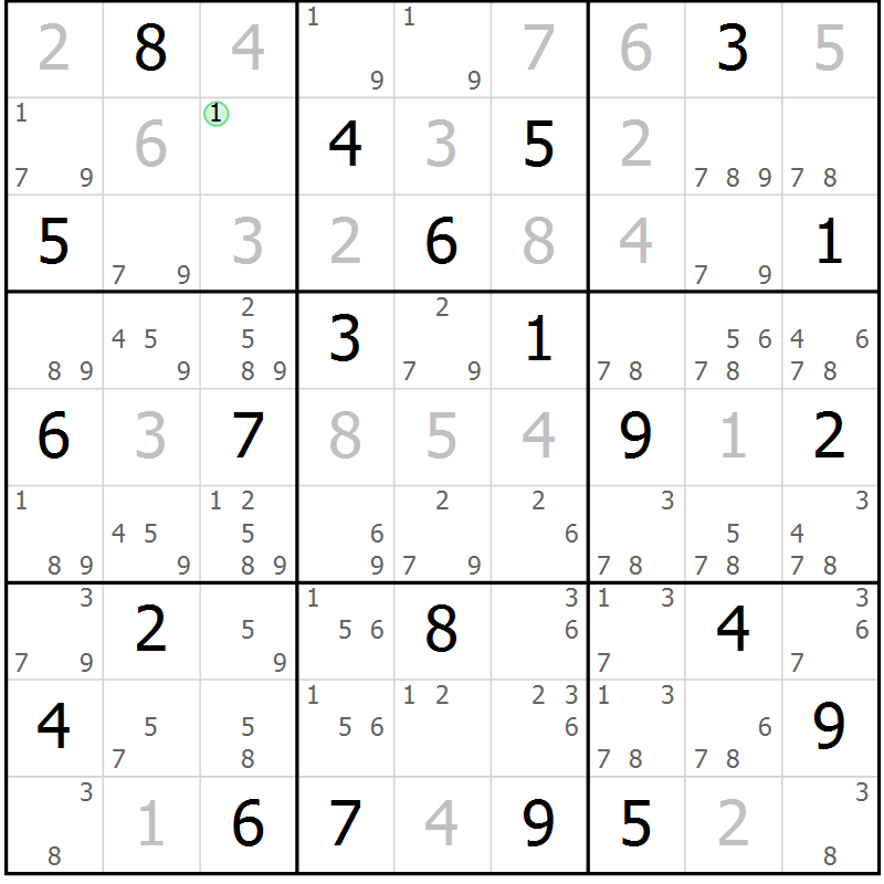 Position des candidats pour la solution de la Gr 14 page 17 du magazine de sudoku Sudoku Suprême n° 037