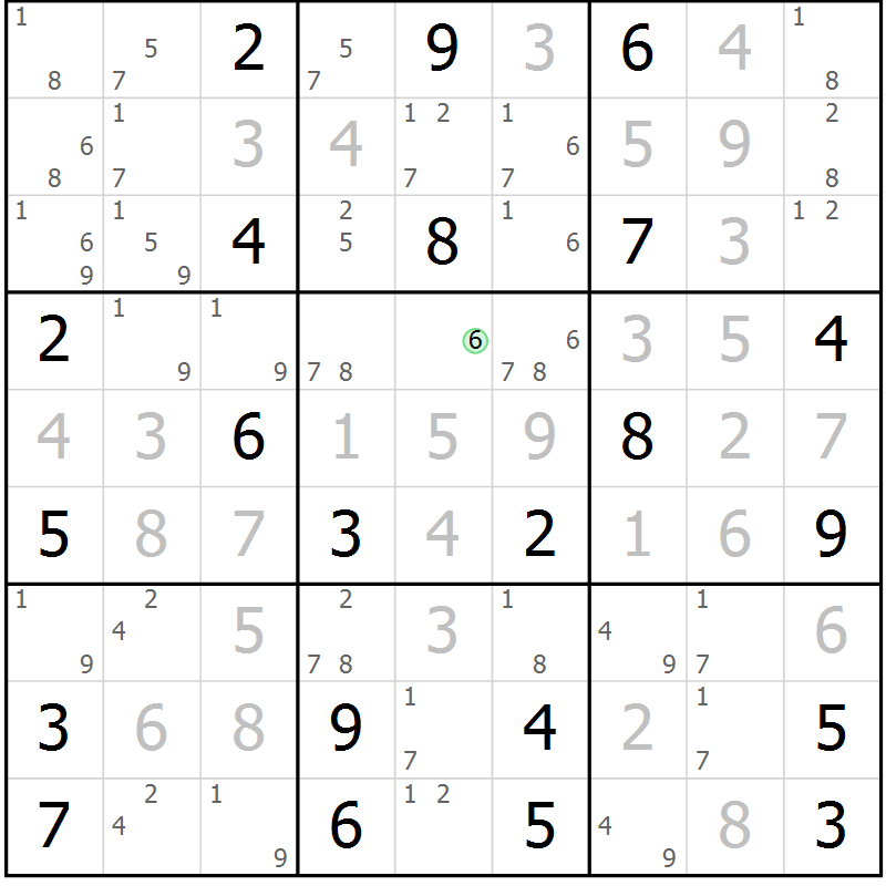 Position des candidats pour la solution de la Gr 19 page 22 du magazine de sudoku Sudoku Suprême n° 037