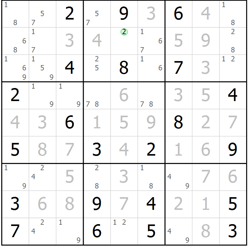 Position des candidats pour la solution de la Gr 19 page 22 du magazine de sudoku Sudoku Suprême n° 037