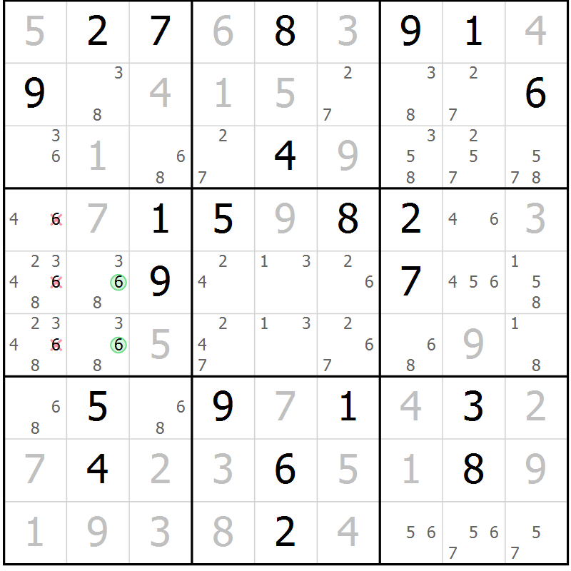Position des candidats pour la solution de la Gr 20 page 23 du magazine de sudoku Sudoku Suprême n° 037