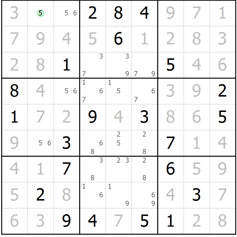 Position des candidats pour la solution de la Gr 21 page 24 du magazine de sudoku Sudoku Suprême n° 037
