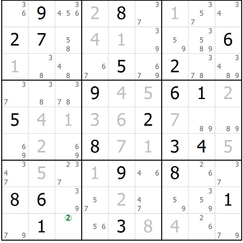 Position des candidats pour la solution de la Gr 27 page 30 du magazine de sudoku Sudoku Suprême n° 037
