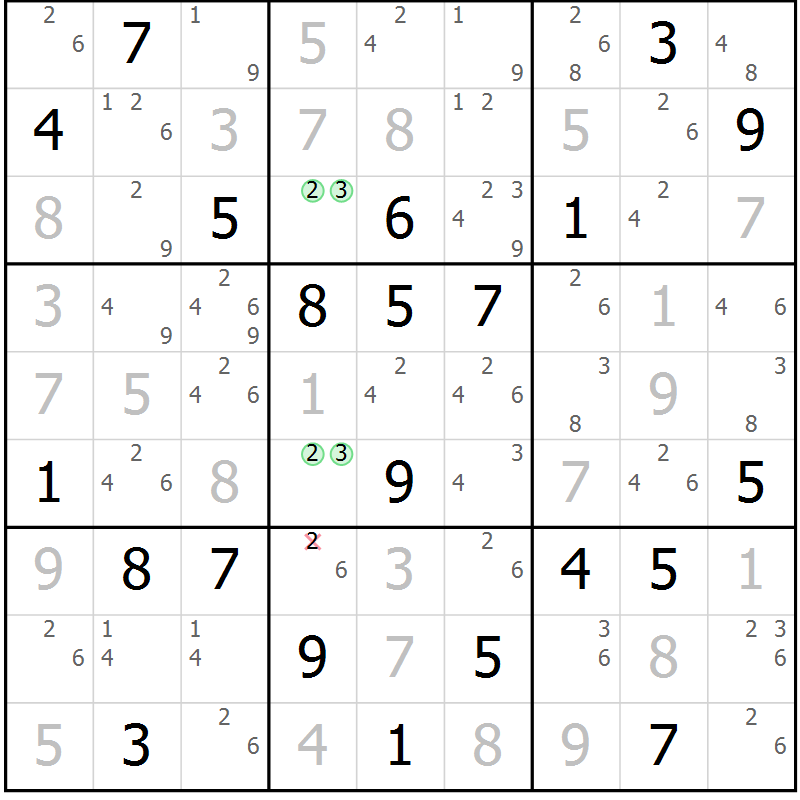 Position des candidats pour la solution de la Gr 28 page 31 du magazine de sudoku Sudoku Suprême n° 037