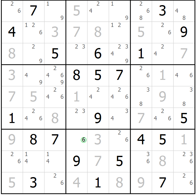 Position des candidats pour la solution de la Gr 28 page 31 du magazine de sudoku Sudoku Suprême n° 037