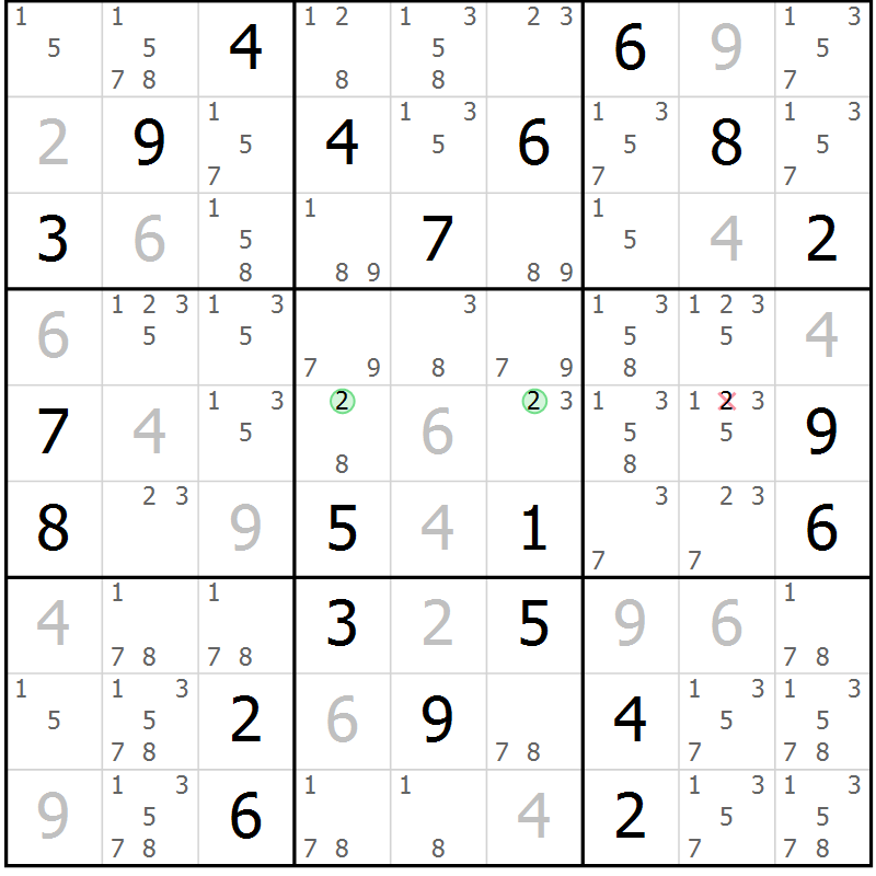 Position des candidats pour la solution de la Gr 3 page 6 du magazine de sudoku Sudoku Suprême n° 037