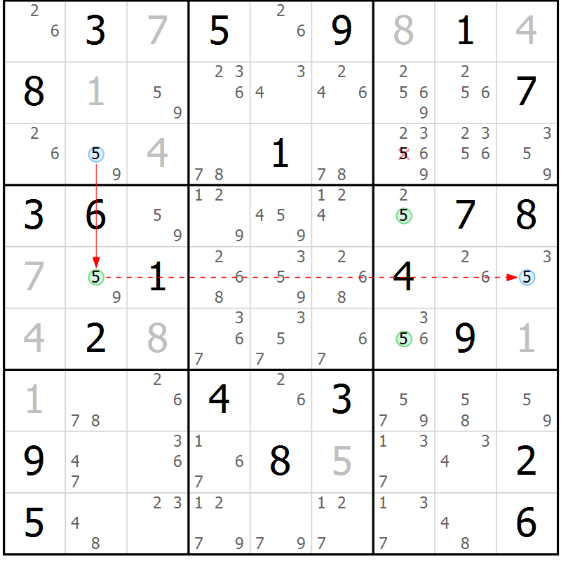 Position des candidats pour la solution de la Gr 30 page 33 du magazine de sudoku Sudoku Suprême n° 037