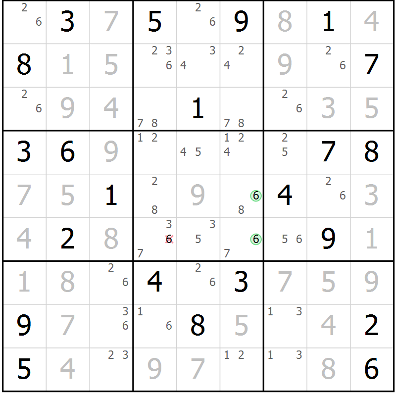Position des candidats pour la solution de la Gr 30 page 33 du magazine de sudoku Sudoku Suprême n° 037