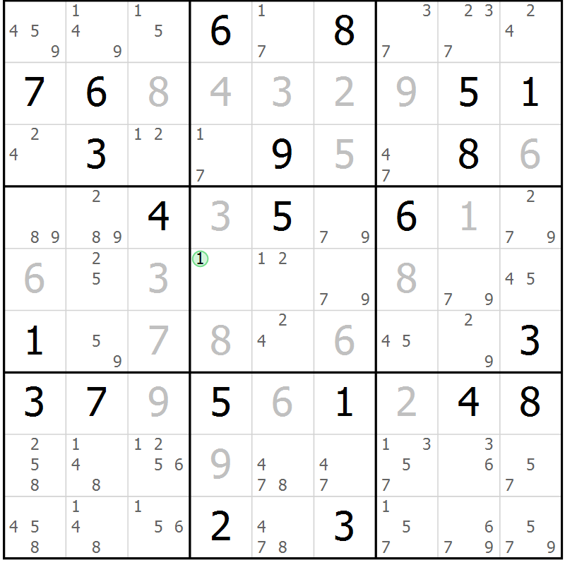 Position des candidats pour la solution de la Gr 31 page 34 du magazine de sudoku Sudoku Suprême n° 037