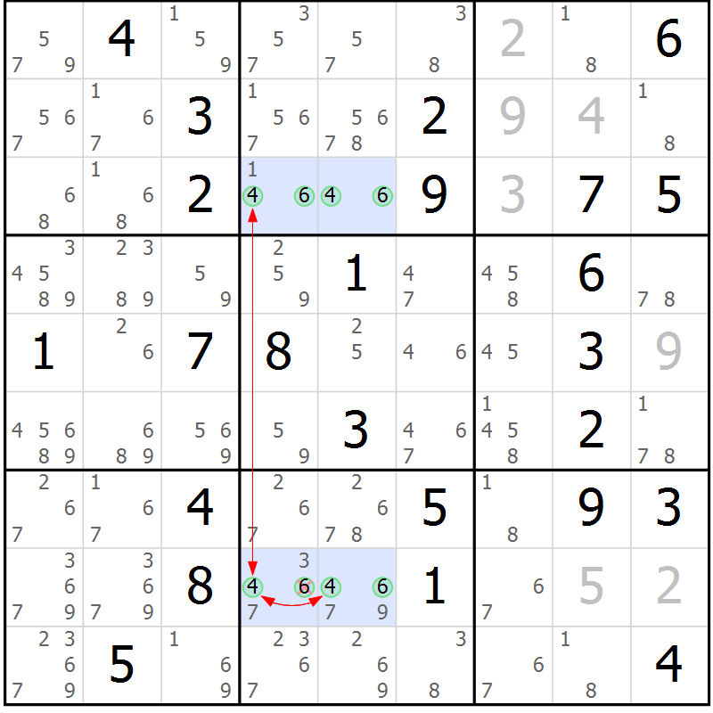Position des candidats pour la solution de la Gr 32 page 35 du magazine de sudoku Sudoku Suprême n° 037