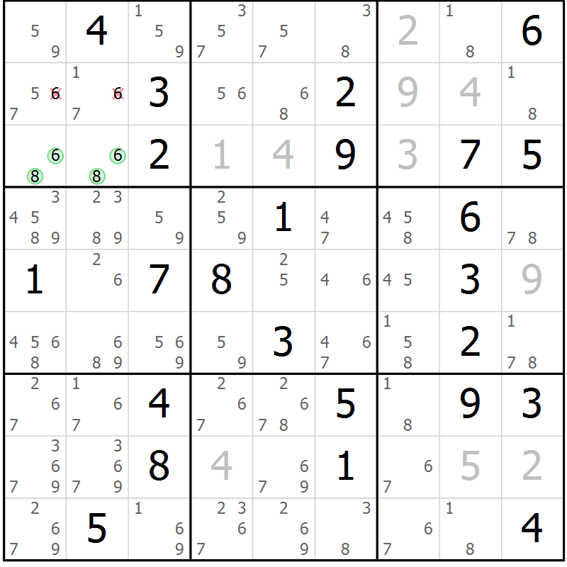 Position des candidats pour la solution de la Gr 32 page 35 du magazine de sudoku Sudoku Suprême n° 037