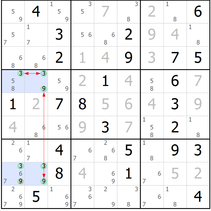 Position des candidats pour la solution de la Gr 32 page 35 du magazine de sudoku Sudoku Suprême n° 037