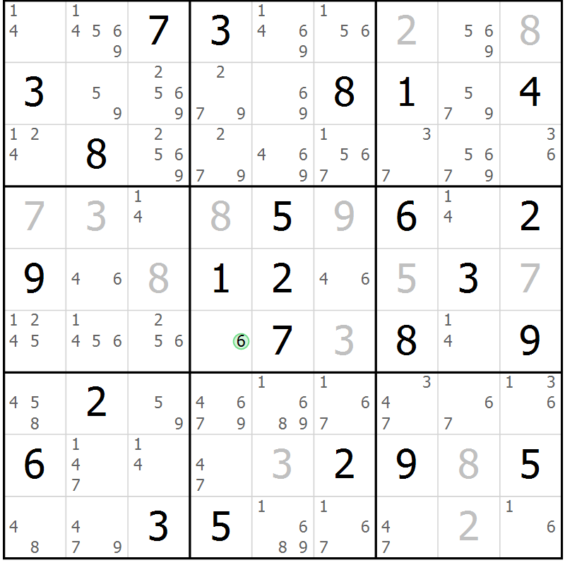 Position des candidats pour la solution de la Gr 34 page 37 du magazine de sudoku Sudoku Suprême n° 037