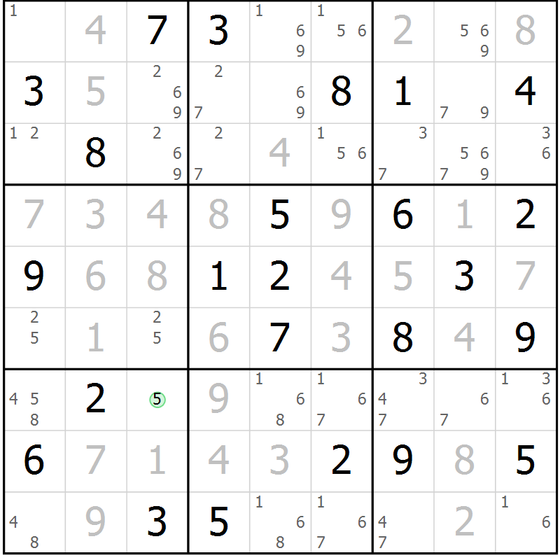 Position des candidats pour la solution de la Gr 34 page 37 du magazine de sudoku Sudoku Suprême n° 037