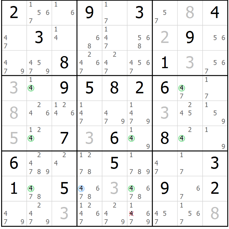 Position des candidats pour la solution de la Gr 35 page 38 du magazine de sudoku Sudoku Suprême n° 037