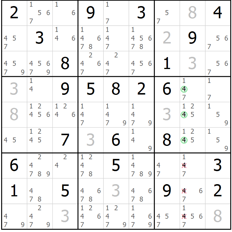Position des candidats pour la solution de la Gr 35 page 38 du magazine de sudoku Sudoku Suprême n° 037