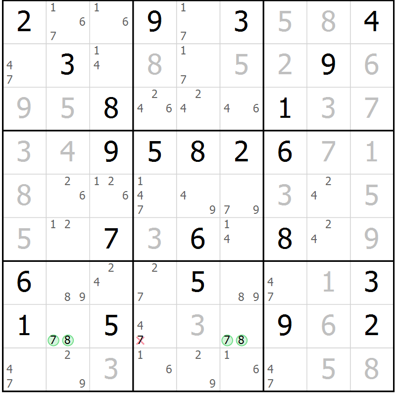 Position des candidats pour la solution de la Gr 35 page 38 du magazine de sudoku Sudoku Suprême n° 037