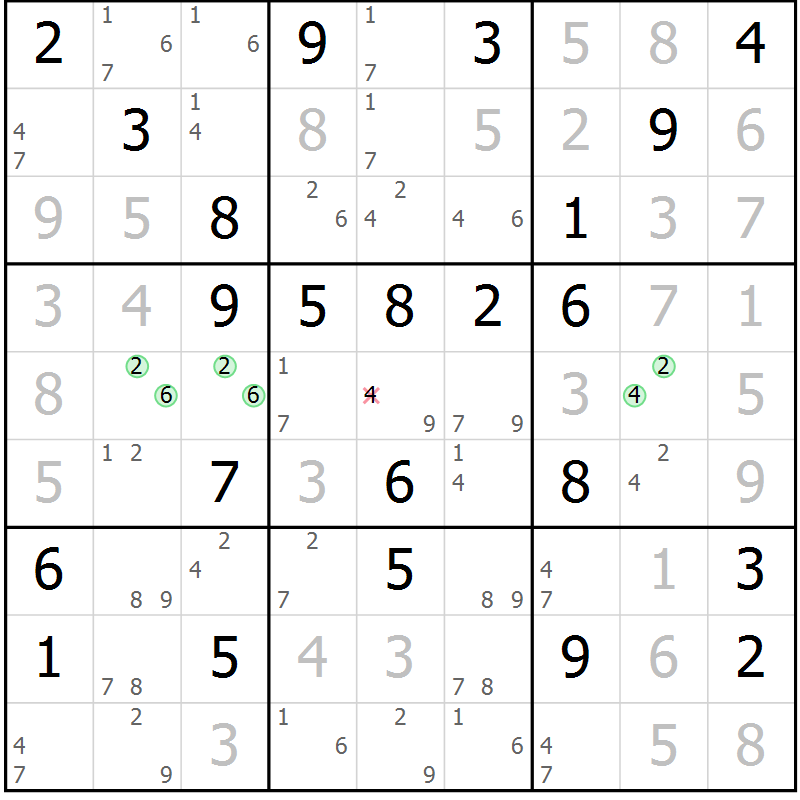 Position des candidats pour la solution de la Gr 35 page 38 du magazine de sudoku Sudoku Suprême n° 037