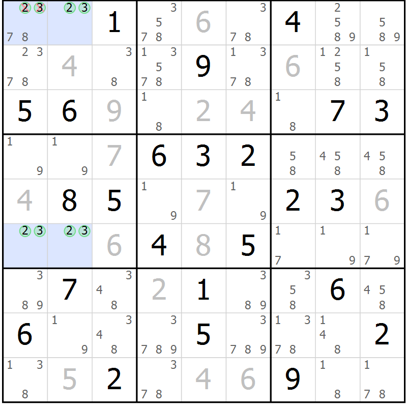 Position des candidats pour la solution de la Gr 36 page 39 du magazine de sudoku Sudoku Suprême n° 037