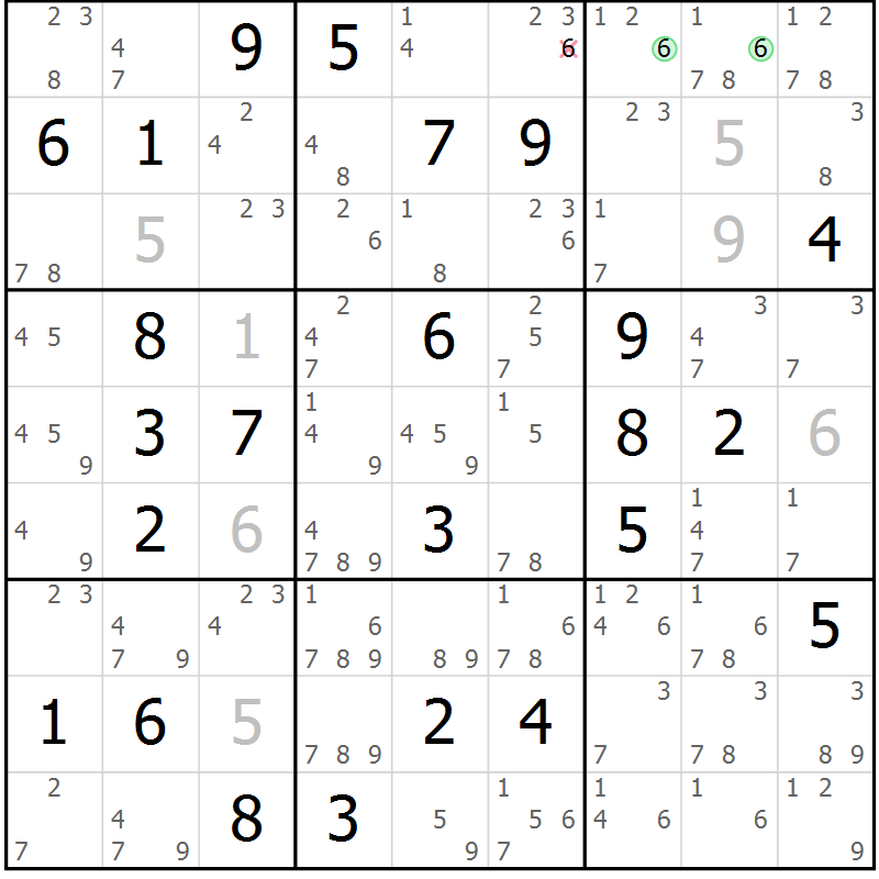 Position des candidats pour la solution de la Gr 37 page 40 du magazine de sudoku Sudoku Suprême n° 037