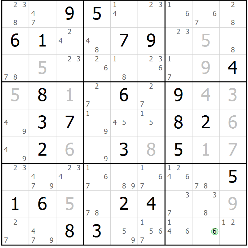Position des candidats pour la solution de la Gr 37 page 40 du magazine de sudoku Sudoku Suprême n° 037