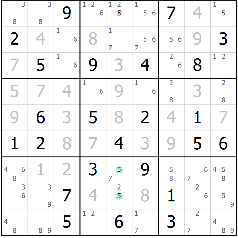 Position des candidats pour la solution de la Gr 38 page 41 du magazine de sudoku Sudoku Suprême n° 037