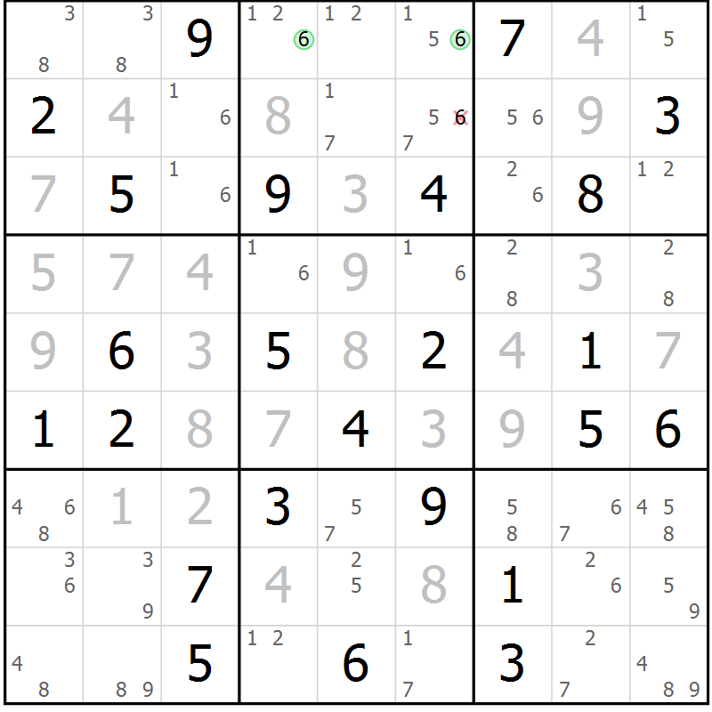 Position des candidats pour la solution de la Gr 38 page 41 du magazine de sudoku Sudoku Suprême n° 037