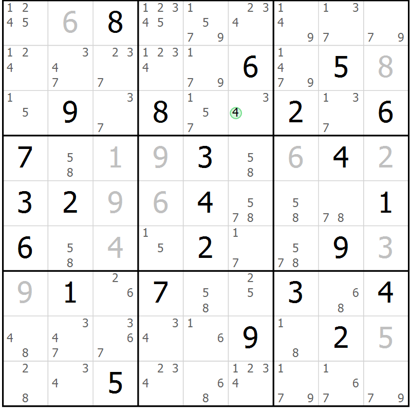 Position des candidats pour la solution de la Gr 39 page 42 du magazine de sudoku Sudoku Suprême n° 037