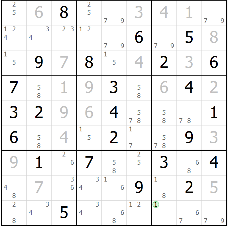 Position des candidats pour la solution de la Gr 39 page 42 du magazine de sudoku Sudoku Suprême n° 037