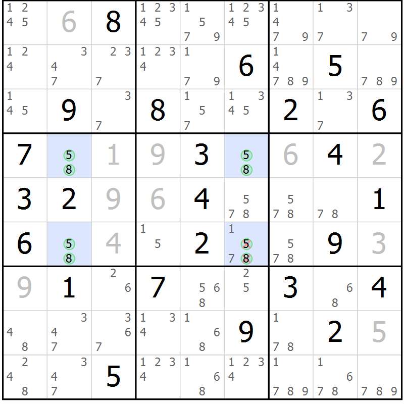 Position des candidats pour la solution de la Gr 39 page 42 du magazine de sudoku Sudoku Suprême n° 037