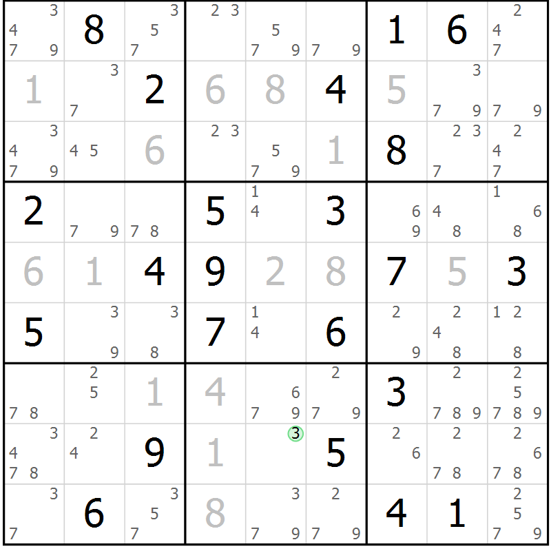 Position des candidats pour la solution de la Gr 4 page 7 du magazine de sudoku Sudoku Suprême n° 037