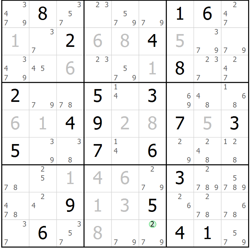 Position des candidats pour la solution de la Gr 4 page 7 du magazine de sudoku Sudoku Suprême n° 037