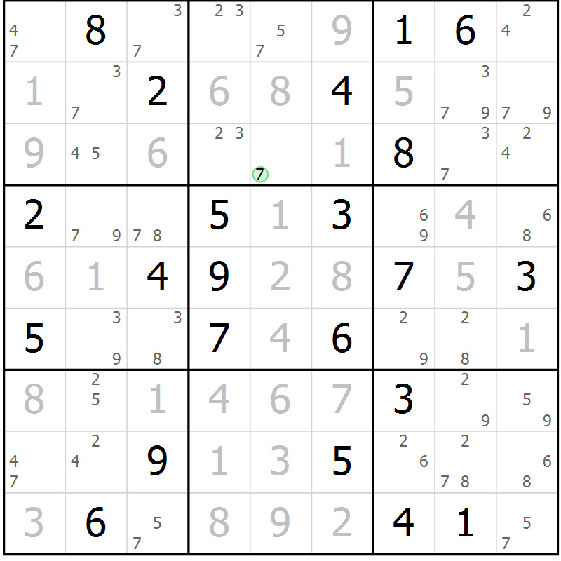 Position des candidats pour la solution de la Gr 4 page 7 du magazine de sudoku Sudoku Suprême n° 037