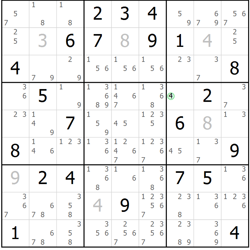 Position des candidats pour la solution de la Gr 47 page 50 du magazine de sudoku Sudoku Suprême n° 037