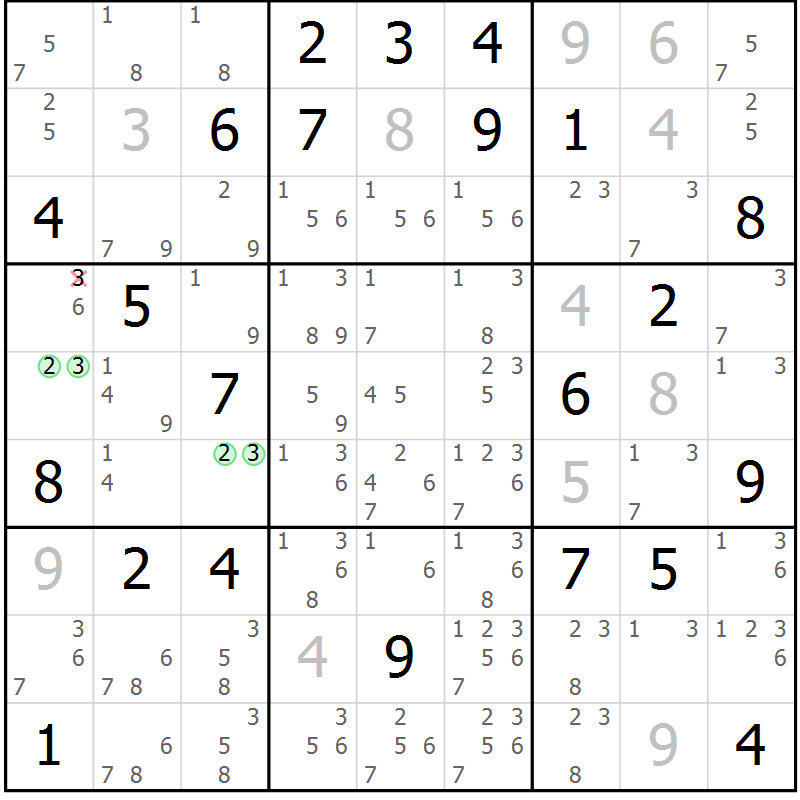 Position des candidats pour la solution de la Gr 47 page 50 du magazine de sudoku Sudoku Suprême n° 037
