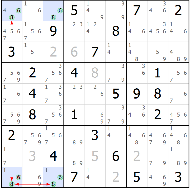 Position des candidats pour la solution de la Gr 49 page 52 du magazine de sudoku Sudoku Suprême n° 037
