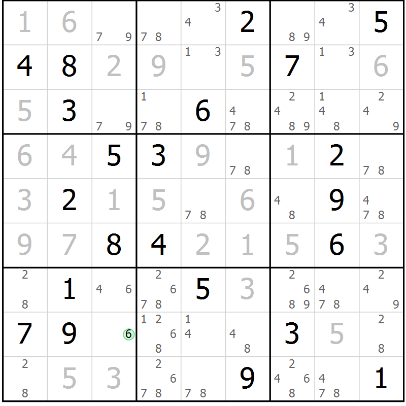 Position des candidats pour la solution de la Gr 5 page 8 du magazine de sudoku Sudoku Suprême n° 037