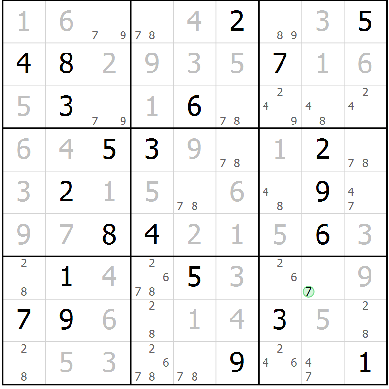 Position des candidats pour la solution de la Gr 5 page 8 du magazine de sudoku Sudoku Suprême n° 037