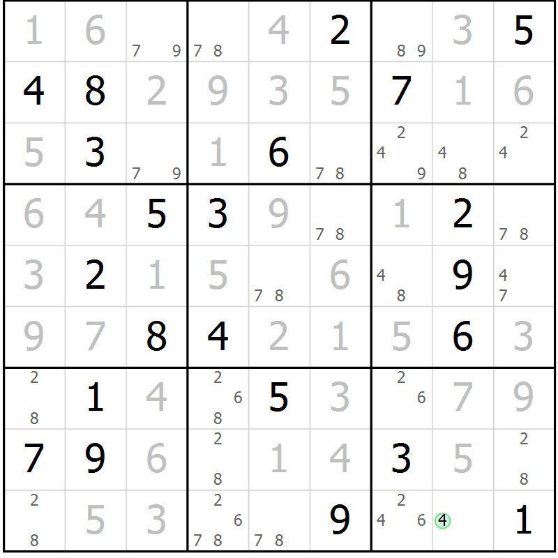 Position des candidats pour la solution de la Gr 5 page 8 du magazine de sudoku Sudoku Suprême n° 037