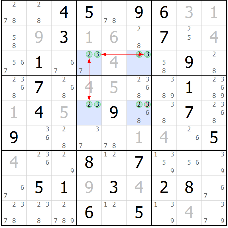 Position des candidats pour la solution de la Gr 59 page 62 du magazine de sudoku Sudoku Suprême n° 037