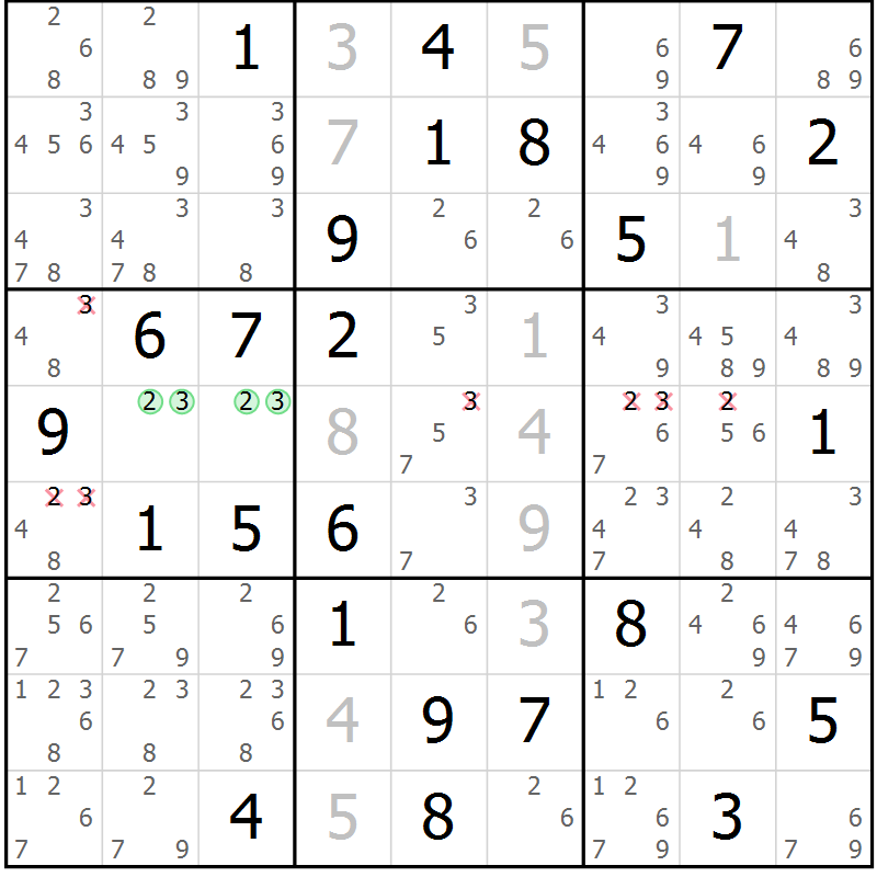 Position des candidats pour la solution de la Gr 60 page 63 du magazine de sudoku Sudoku Suprême n° 037