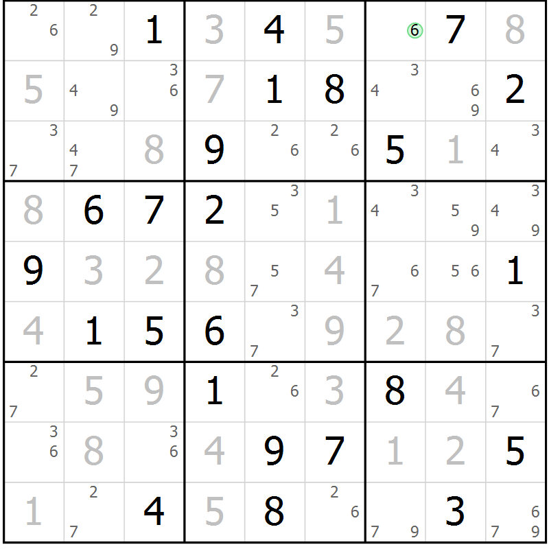 Position des candidats pour la solution de la Gr 60 page 63 du magazine de sudoku Sudoku Suprême n° 037