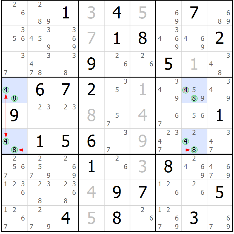 Position des candidats pour la solution de la Gr 60 page 63 du magazine de sudoku Sudoku Suprême n° 037