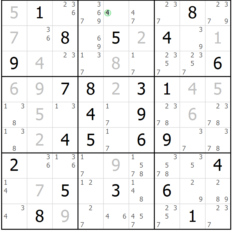 Position des candidats pour la solution de la Gr 61 page 64 du magazine de sudoku Sudoku Suprême n° 037