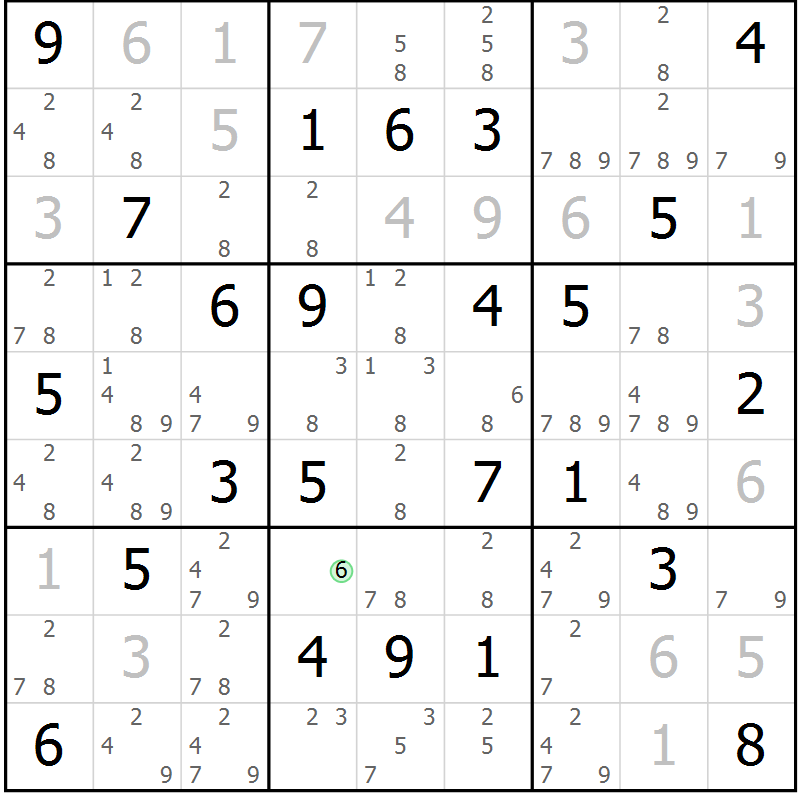 Position des candidats pour la solution de la Gr 62 page 65 du magazine de sudoku Sudoku Suprême n° 037