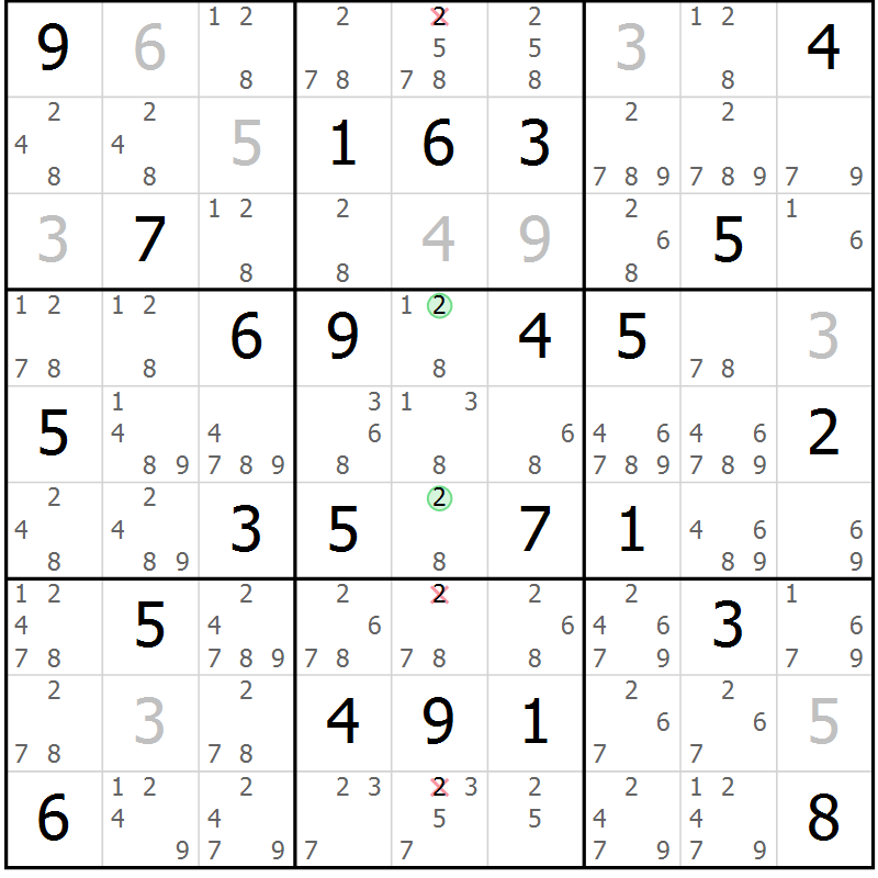 Position des candidats pour la solution de la Gr 62 page 65 du magazine de sudoku Sudoku Suprême n° 037