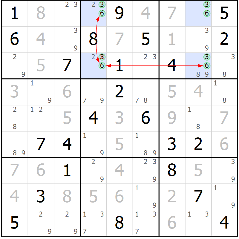 Position des candidats pour la solution de la Gr 64 page 67 du magazine de sudoku Sudoku Suprême n° 037